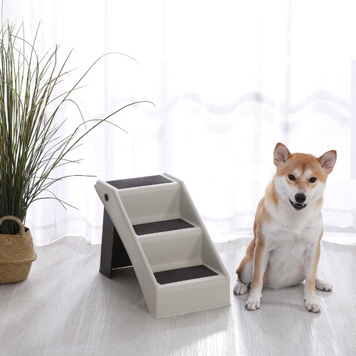 CharliesPetProduct Grey 3 Step Dog Stairs Temple Webster